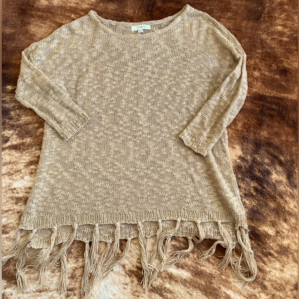 Umgee Loose Knit Tassel Sweater